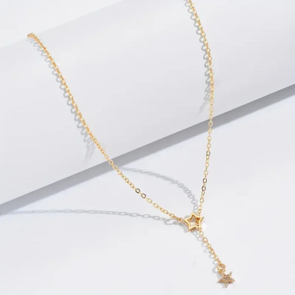 Elegant Y-shaped clavicle necklace for women with shiny star design, perfect for parties, date nights, and stylish everyday wear