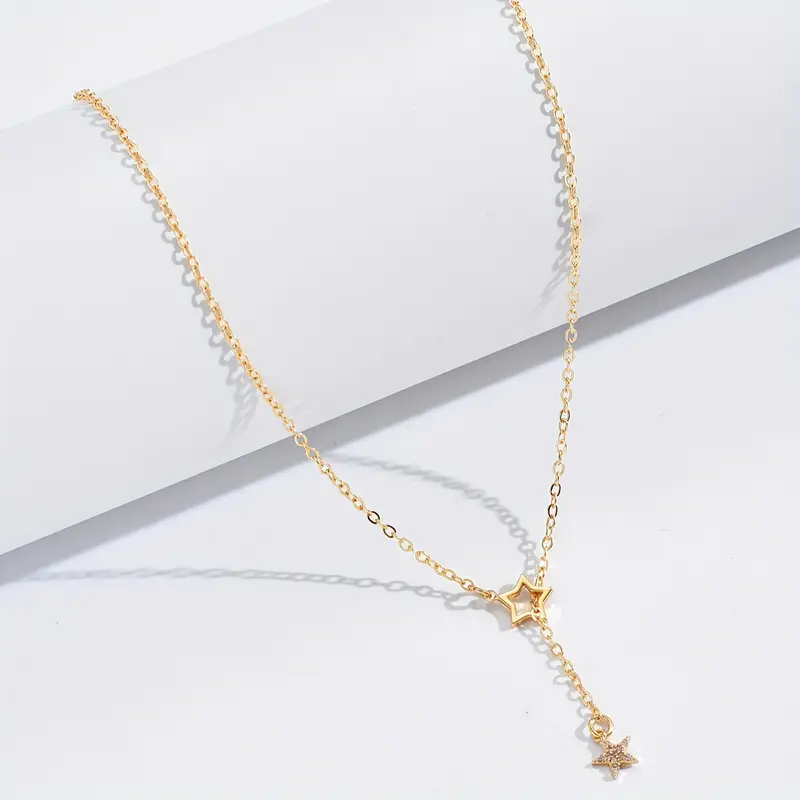Elegant Y-shaped clavicle necklace for women with shiny star design, perfect for parties, date nights, and stylish everyday wear