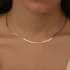 X6A02 - Unisex Stainless Steel Snake Chain Necklace – Mature Hip Hop Style Jewelry with Sequins, No Battery Needed