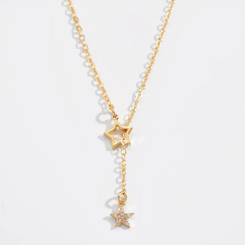 Elegant Y-shaped clavicle necklace for women with shiny star design, perfect for parties, date nights, and stylish everyday wear
