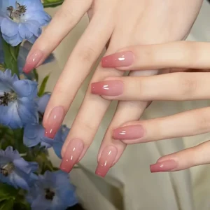 full-set-of-24-medium-coffin-shaped-fake-nails-with-peach-red-gradient-design-including-1-jelly-glue-and-1-buffer-solution-very-suitable-for-parties-dancing-and-daily-wear-removable-and-reusable