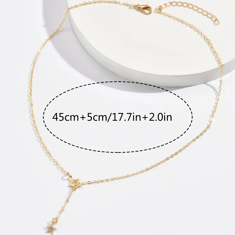 Elegant Y-shaped clavicle necklace for women with shiny star design, perfect for parties, date nights, and stylish everyday wear
